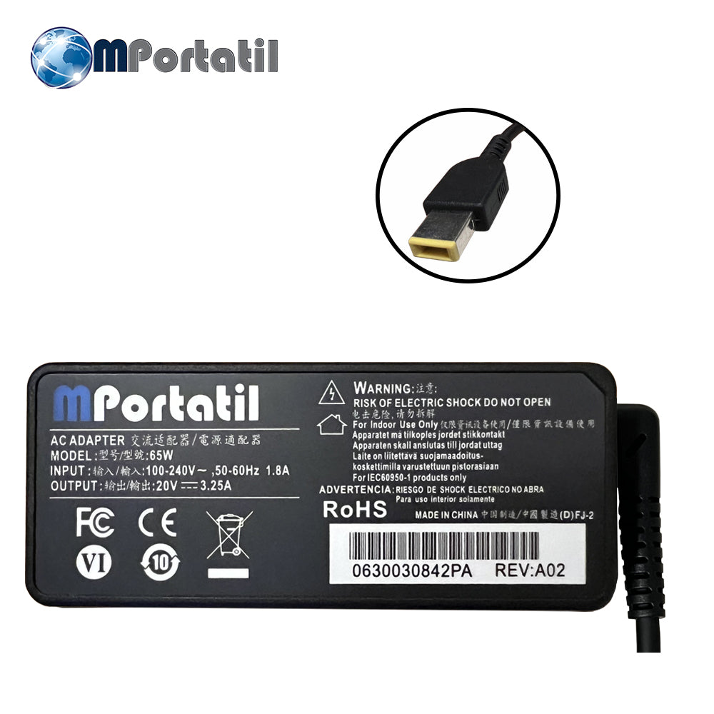 Cargador Para Lenovo 20V - 3,25a Plug USB TIP_venta_de_repuestos_para_notebook