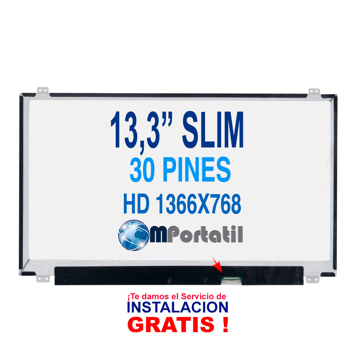 Pantalla Notebook 13,3 Hd Slim 30pin