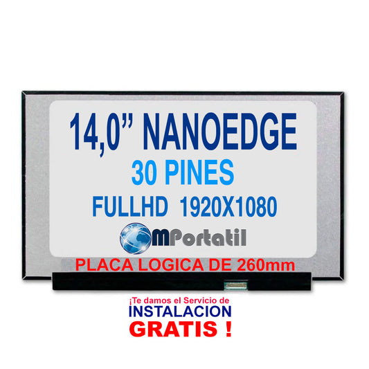 Pantalla Notebook NanoEdge 14.0 Full HD logica 26cm 30 Pines Sin Brackets