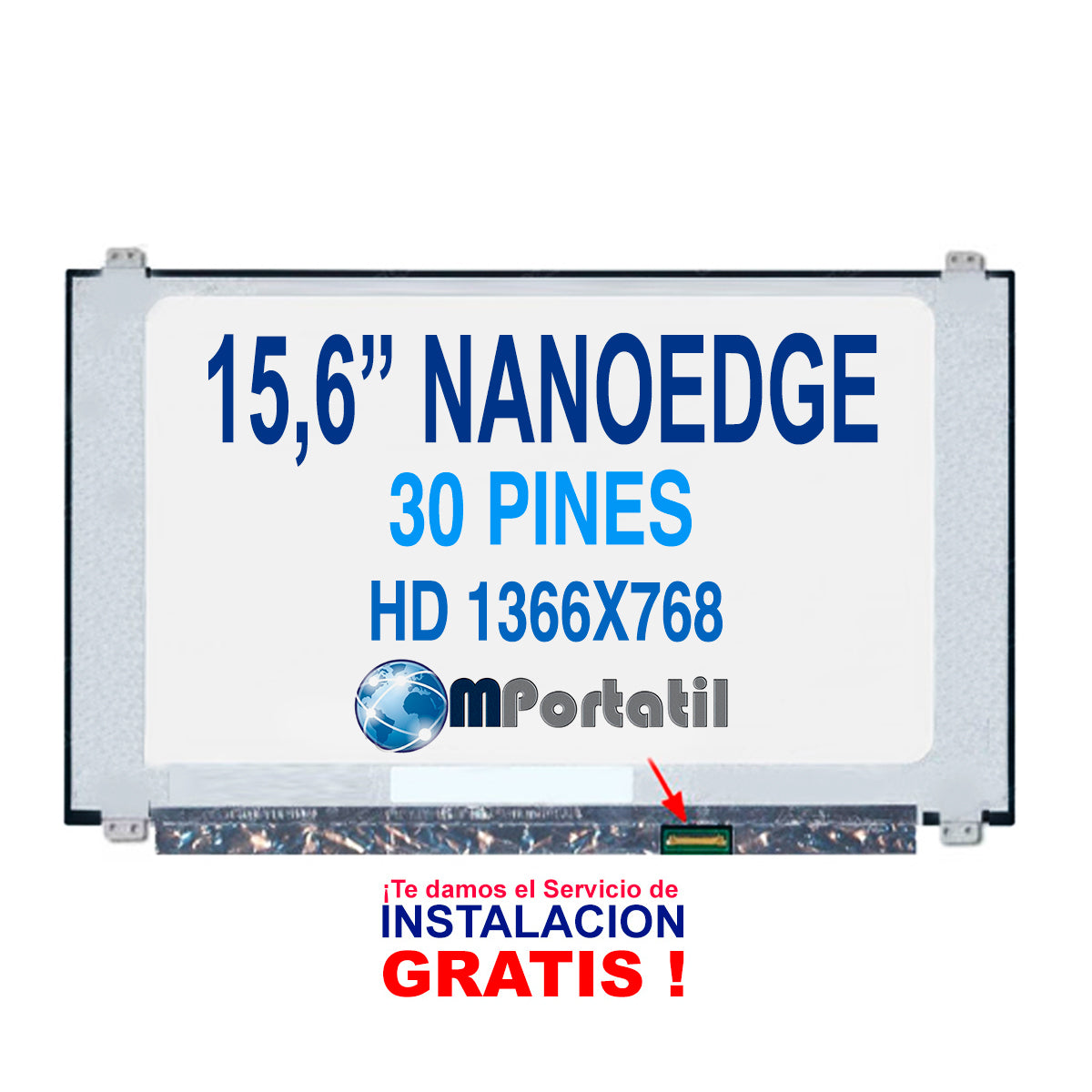 Pantalla NanoEdge 15,6 Hd Slim 30pin Con Bracket