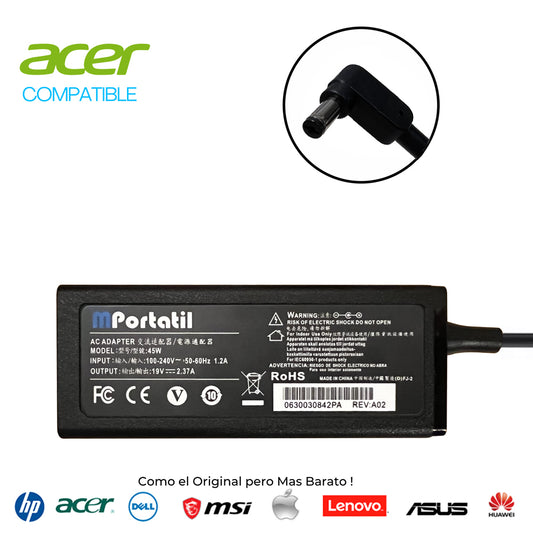 Cargador Para Acer 19V 2,37A Plug 5,5x1,7mm