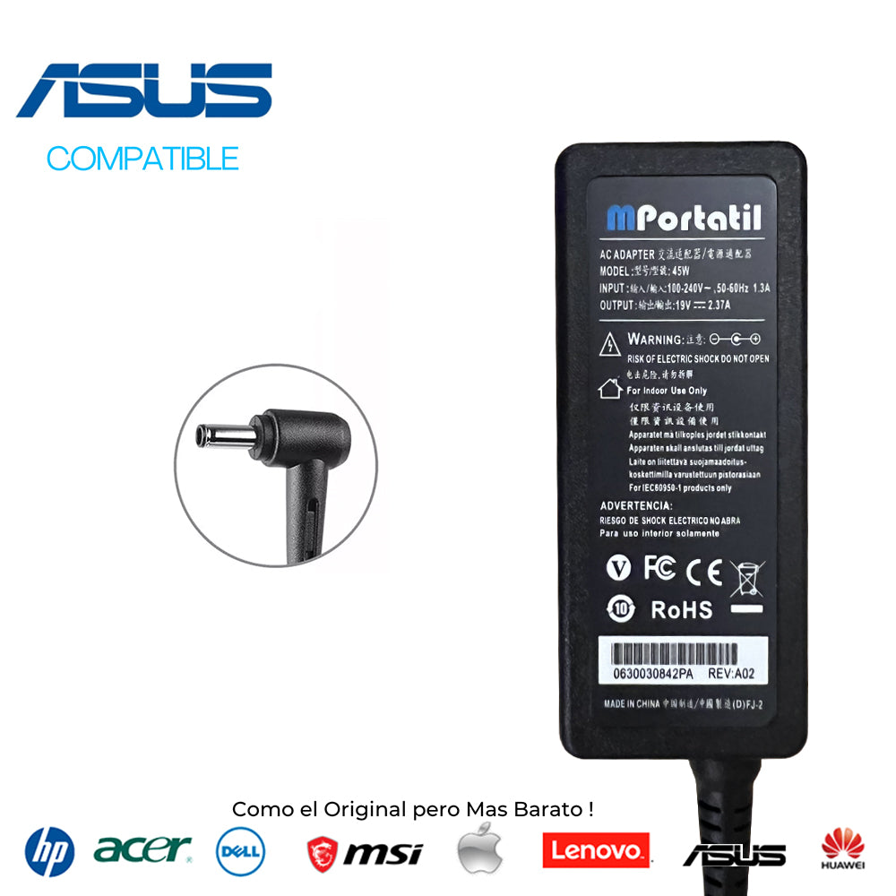 Cargador Para Asus 19V - 2,37a Plug 4.0x1.35