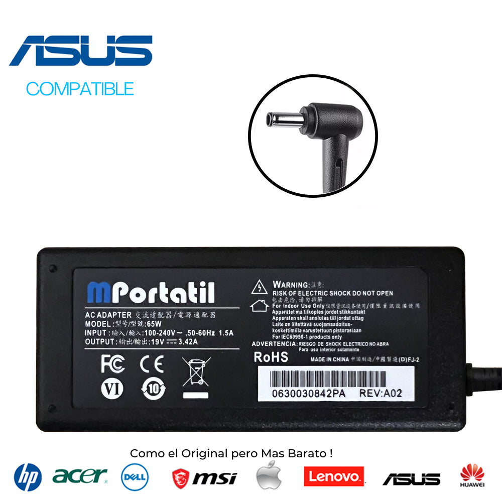 Cargador Para Asus 19V - 3,42a Plug 4.0x1.35