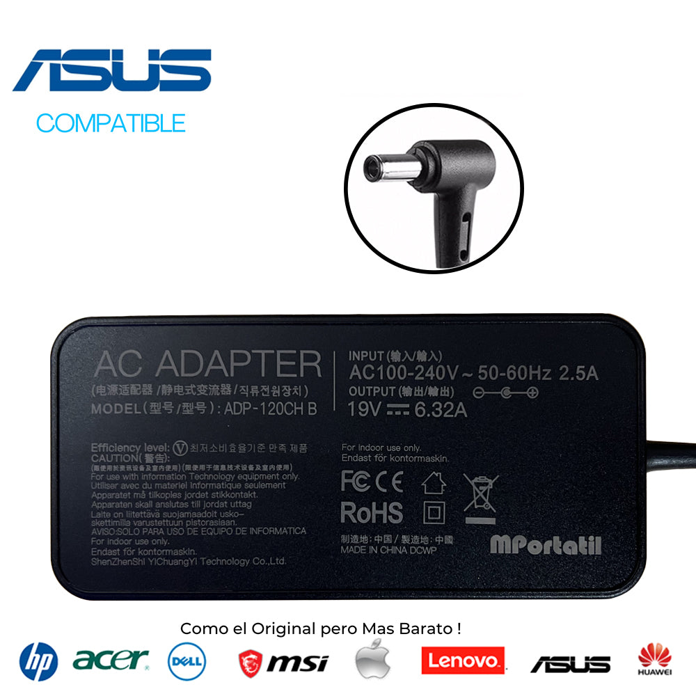 Cargador Para Asus 19V - 6,32a Plug 5.5x2.5