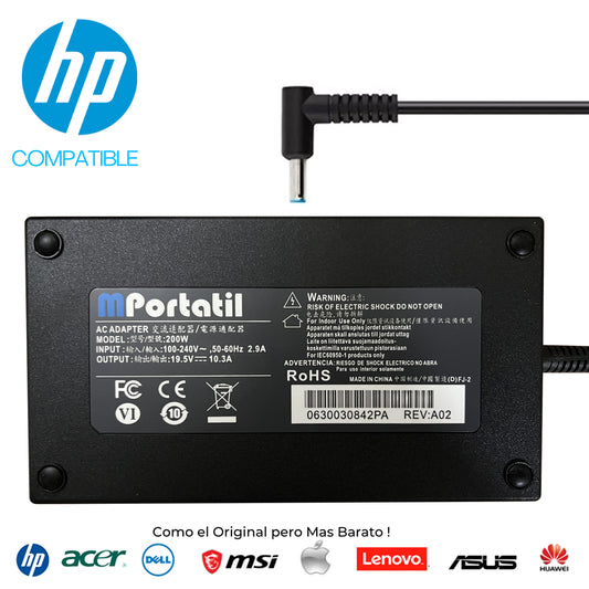 Cargador Para Hp 19,5V - 10,3a Plug 4.5x3.0 200w