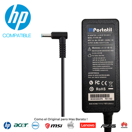 Cargador Para Hp 19,5V - 2,31a Plug 4.5x3.0