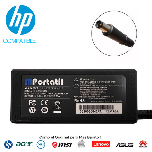 Cargador Para Hp 19,5V - 3,33a Plug 7.4x5.0