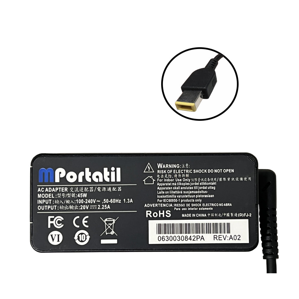 Cargador Para Lenovo 20V - 2,25a Plug USB TIP_venta_de_repuestos_para_notebook