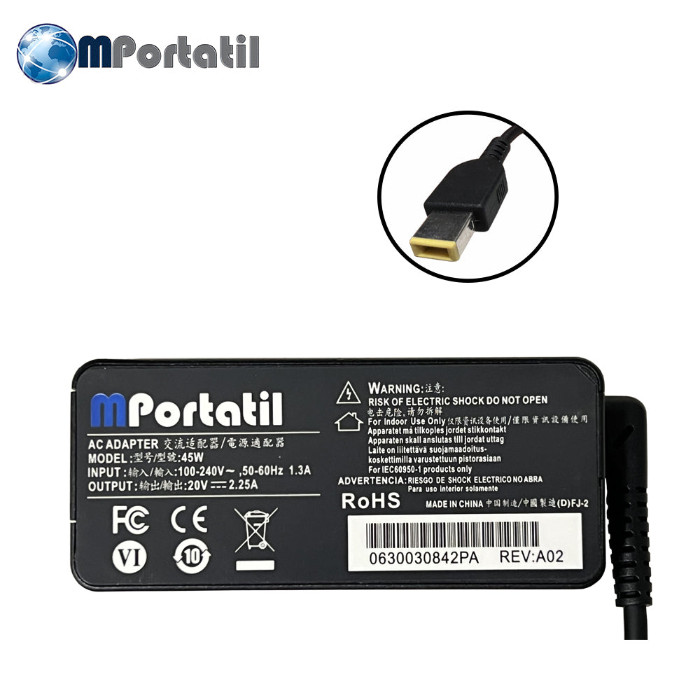 Cargador Para Lenovo 20V - 2,25a Plug USB TIP_venta_de_repuestos_para_notebook
