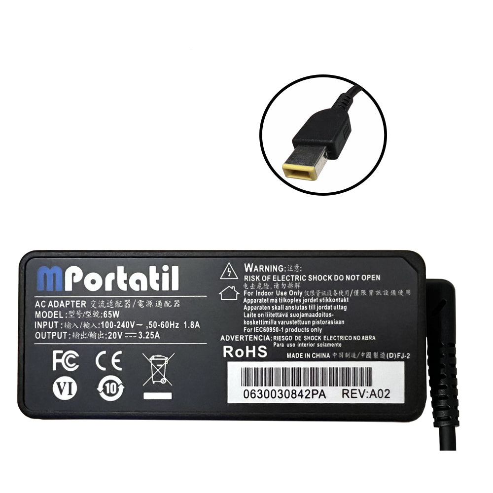 Cargador Para Lenovo 20V - 3,25a Plug USB TIP_venta_de_repuestos_para_notebook